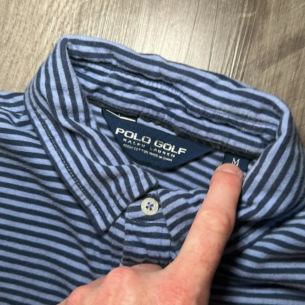 Ralph Lauren Vintage Polo Golf Striped Pocket Polo - Medium